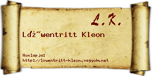 Löwentritt Kleon névjegykártya